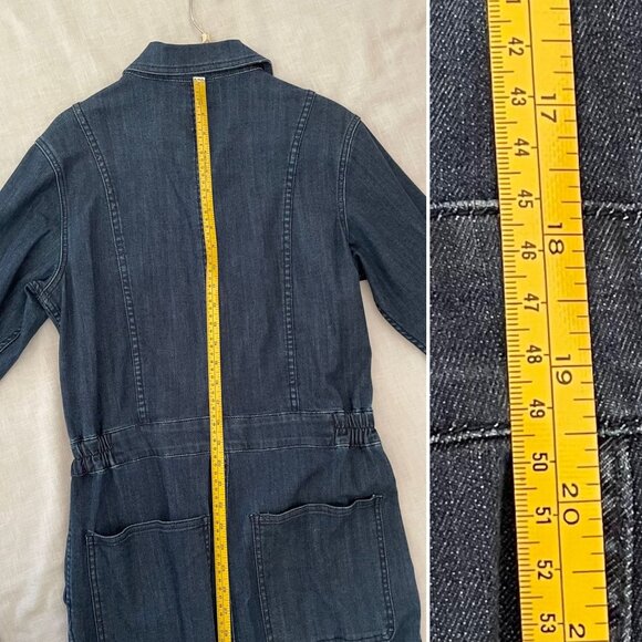 Cynthia Rowley Womens Denim Jumpsuit Size Small Dark Wash Western Denim on Denim - Picture 9 of 11